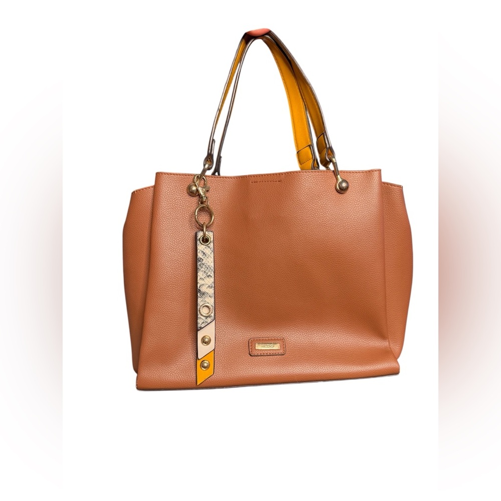 Aldo Brown and Yellow Tote Bag with Modern Design